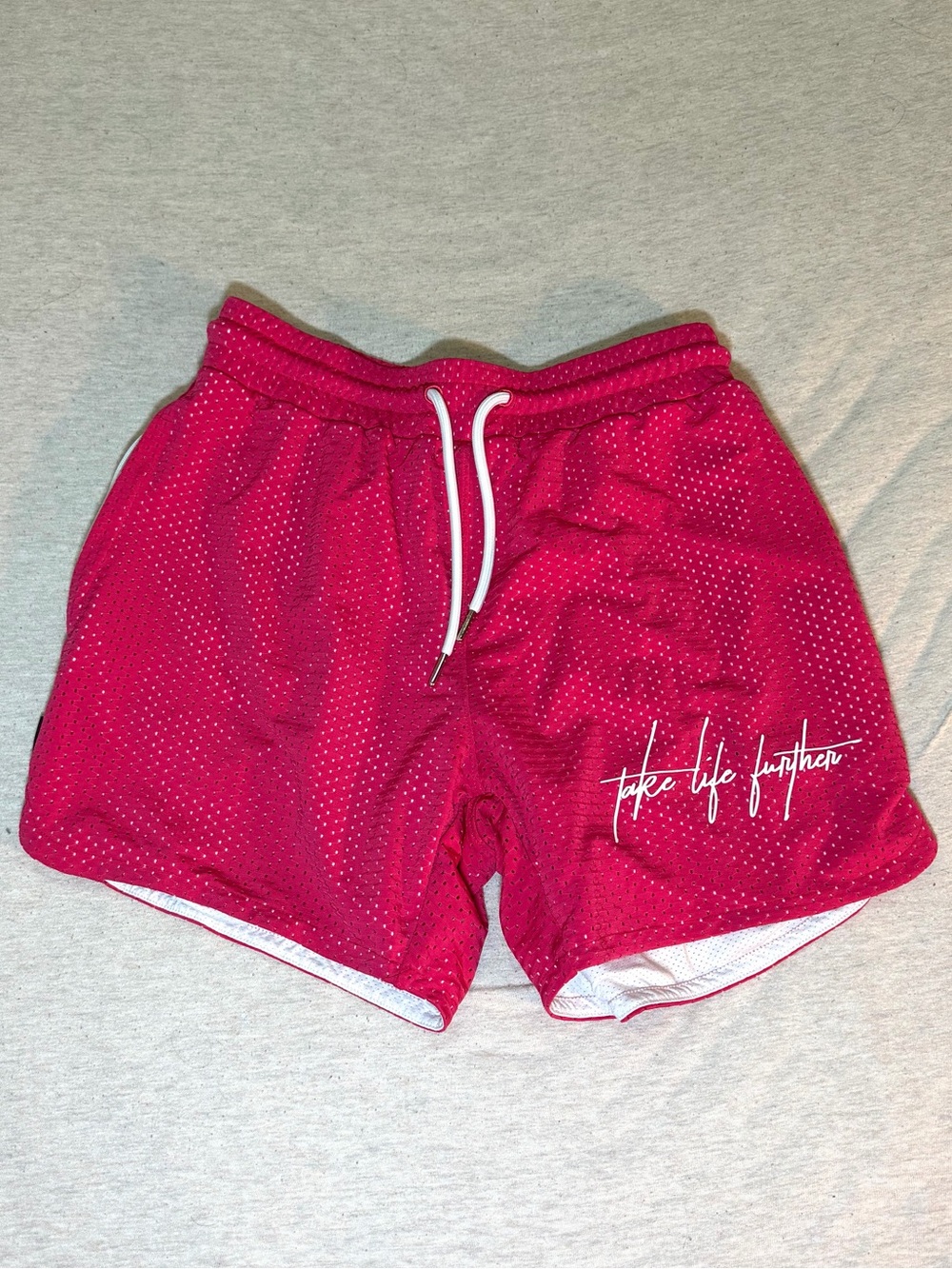TLF Men's Pink Mesh Athletic Shorts